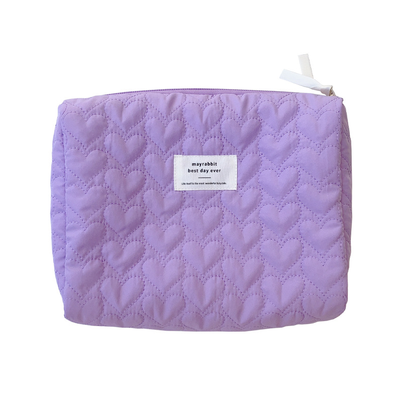 MAY RABBIT cross-border quilted love storage bag large capacity cosmetic bag clutch bag women's portable wash bag