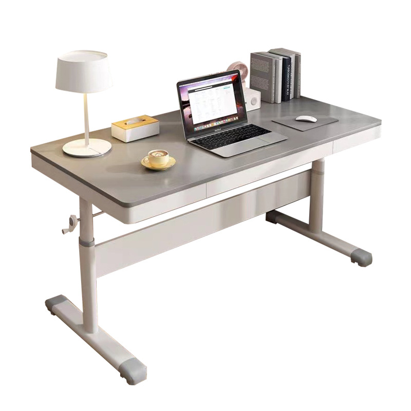 Adjustable Desk with Drawer, Hand-Cranked Office Desk, Home Writing Desk, Cross-Border Computer Desk, Bedroom Student Study Desk