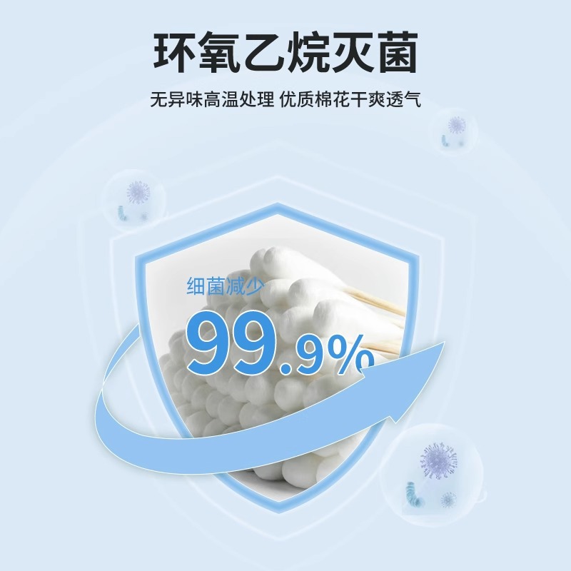 Double Easy Medical Cotton Swab Sterile Medical Disposable Wound Sterilization Cotton Single Head Ear Household Cotton Stick