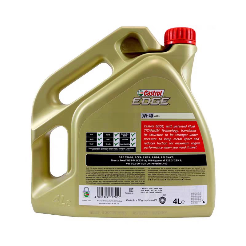 Imported 0W-40 fully synthetic engine oil automobile engine lubricating oil EU imported engine oil