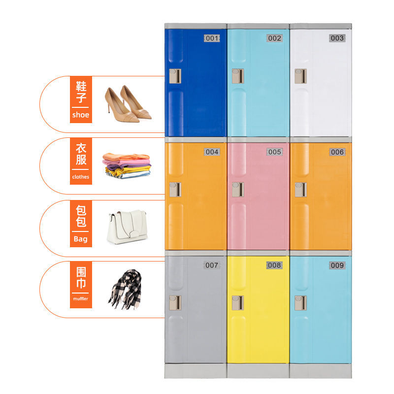 Abs Bathroom Storage Cabinet Plastic Wardrobe Bathhouse Gym Storage Locker with Lock Employee Locker