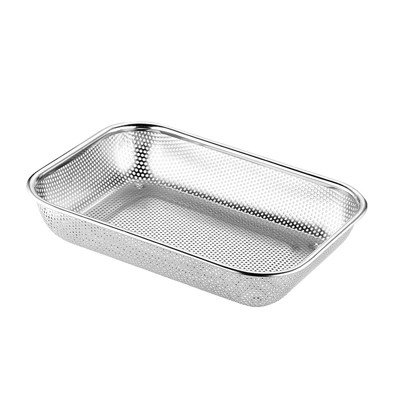 Mesh Basket Square Basket Disinfection Cabinet Chopstick Basket Stainless Steel Draining Tray Vegetable and Fruit Storage Basket Knife and Fork Storage Box Perforated