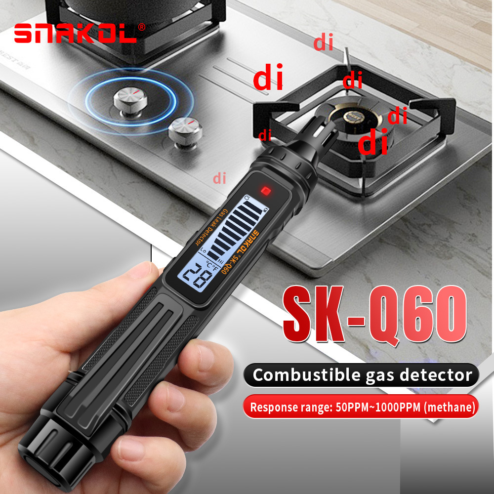 Snake SK-Q60 Combustible Gas Detector High Precision Gas Natural Gas Leakage Detection Acousto-optic Alarm