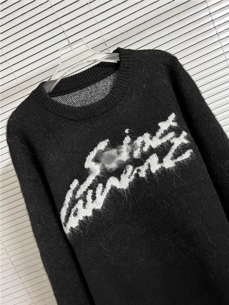 European Trendy Brand Ys Autumn and Winter New Mohair Crew Neck Sweater Unisex High Version Wool Cross-Border in Stock
