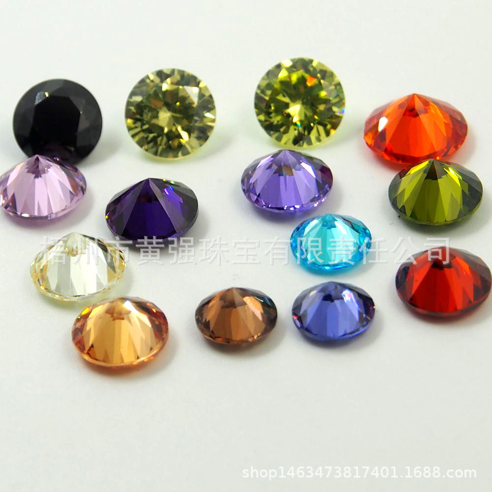 Spot wholesale purple champagne 3A zircon color gemstone micro stone bare stone ring earring pendant wholesale