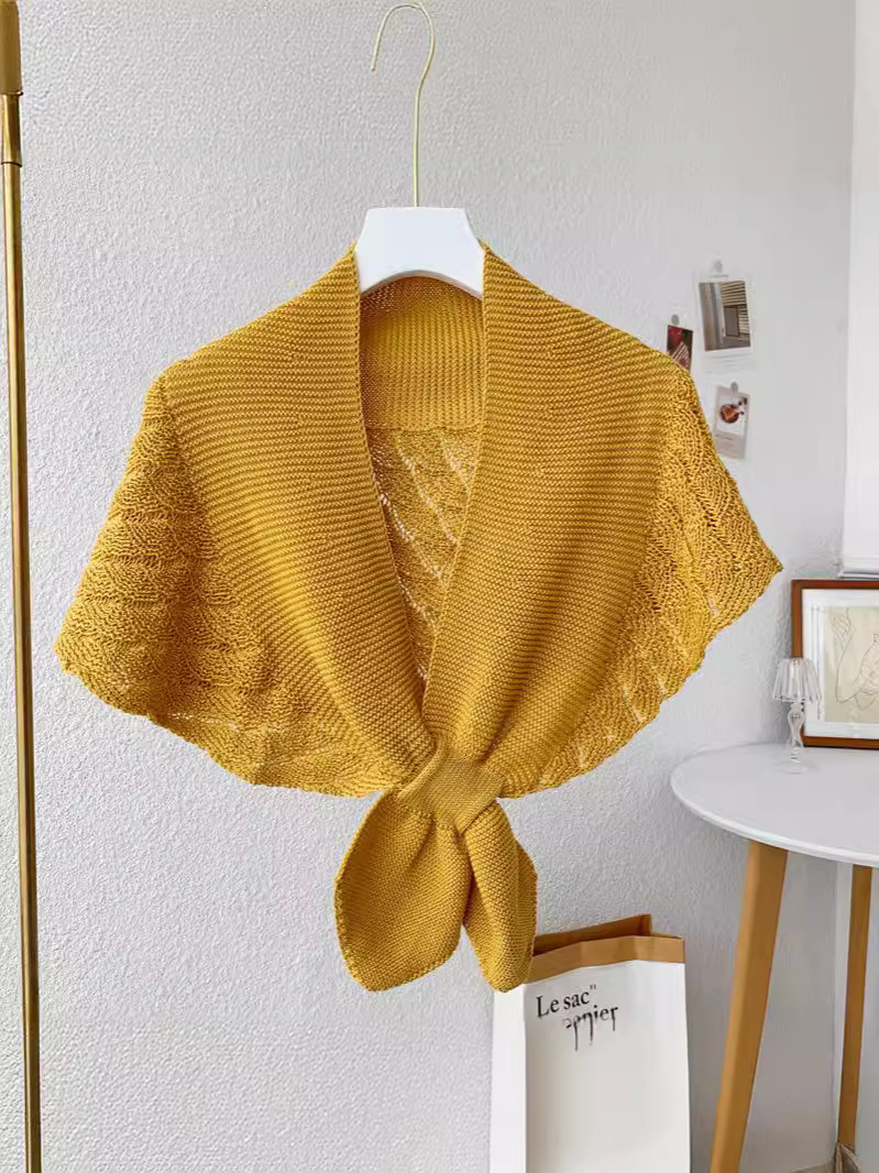 Air-conditioned Room Small Shawl Women's Shoulder Neck New Cheongsam Outer Wear Knitted Fashion High-end Summer Thin Dress