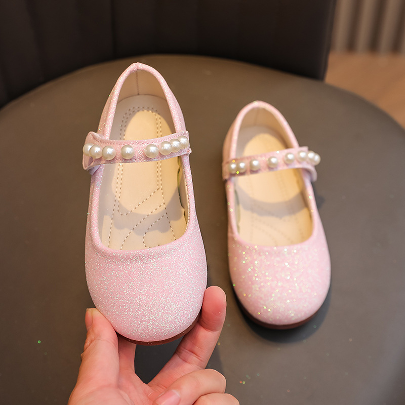 2025 Spring and Autumn Korean Style New Girls' Leather Shoes Foreign Trade Order Princess Single Shoes Children's Velcro Performance Dance Shoes