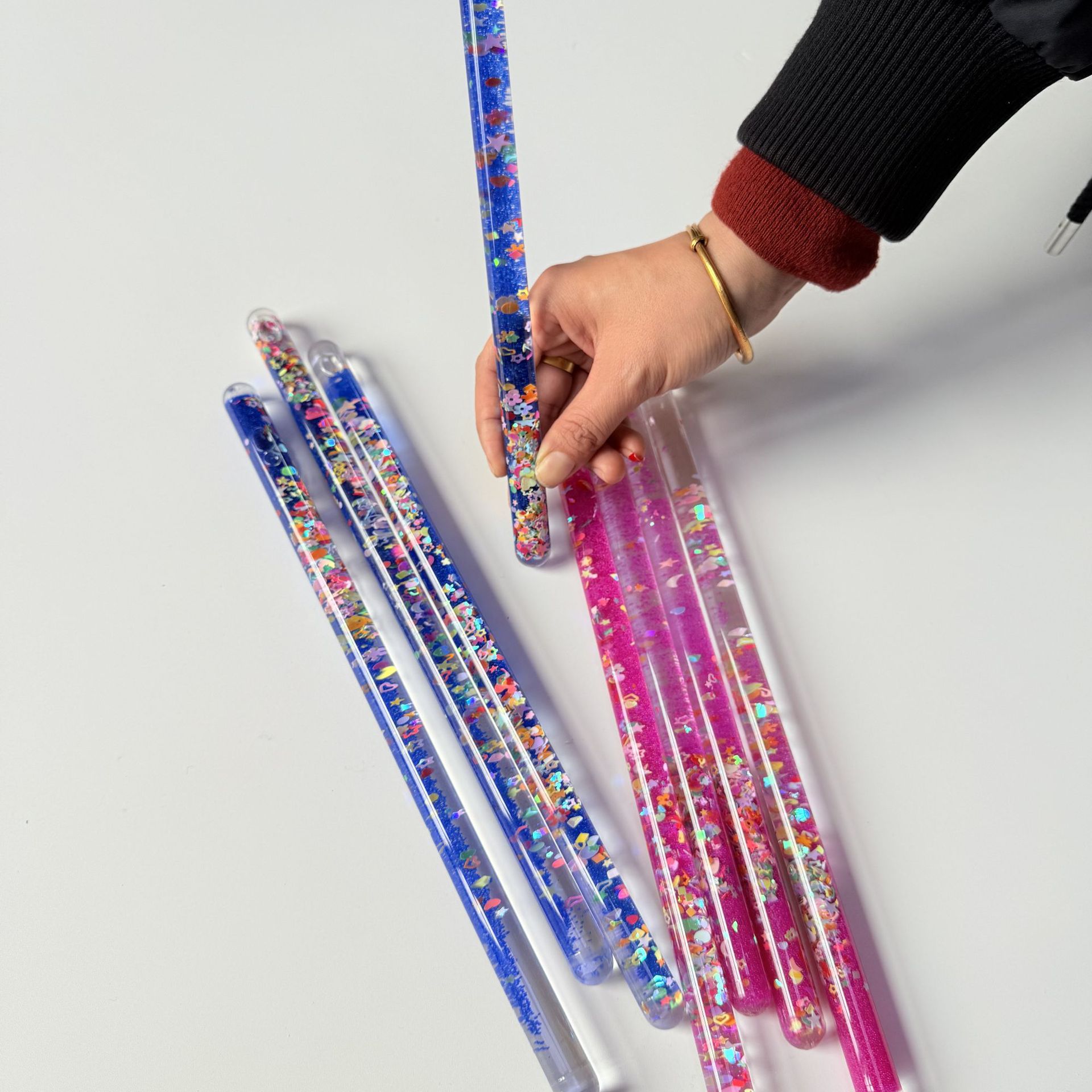 Кросс-граница жидкий вспышка стержень, декомпрессионный вращающийся стержень, таймер для стола, сенсорная игрушка для снятия стресса