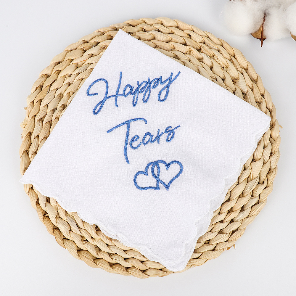 Amazon TEMU new 30*30cm high density embroidery wedding handkerchief handkerchief small square towel