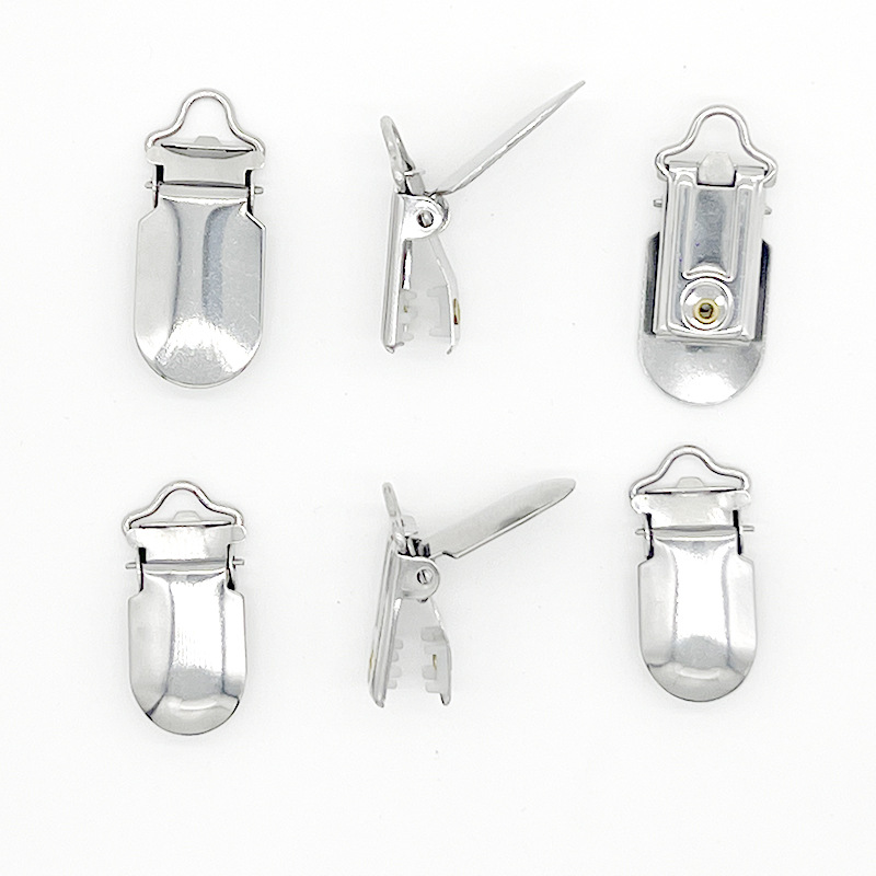 Foreign Trade Custom-Made Stainless Steel Large Plum Blossom Line Duckbill Buckle Clothing Suspenders Suspender Buckle Hanging Waist Fan Clip Buckle Clothing Accessories