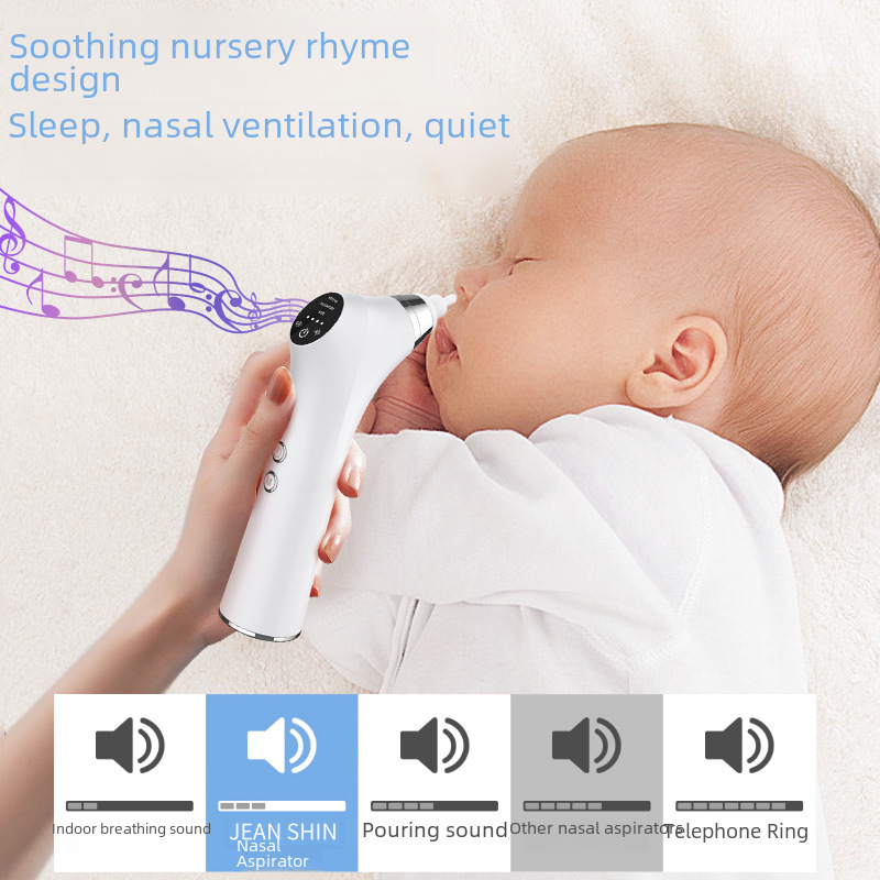 Cross-Border Children's Electric Nasal Aspirator, Baby Nasal Aspirator, Infant Nasal Cleaner for Clearing Nasal Mucus, Snot, and Nasal Congestion