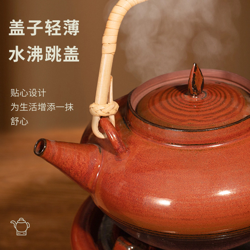 Fire Carbon Stove Household Kiln Change Red Mud Ceramic Water Boiling Beam Pot High Temperature Resistant Enclosure Furnace Tea Boiler Jumping Cover Pot Alcohol Stove