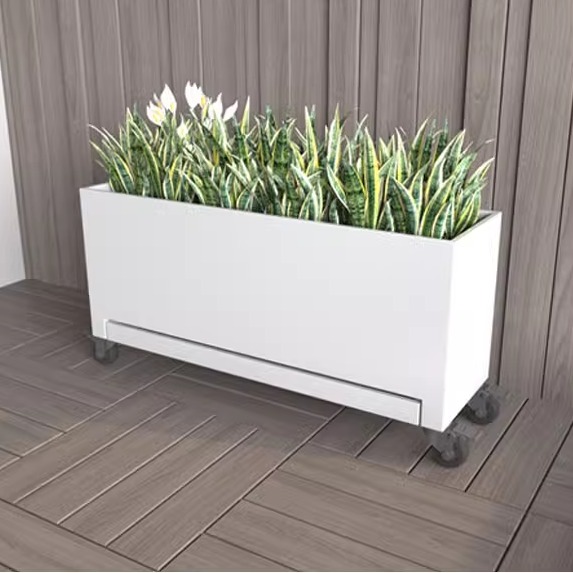 Stainless Steel Flower Box Tray Water Tray Indoor and Outdoor Balcony Flower Box Roof Terrace Planting Box Courtyard Step Flower Pot