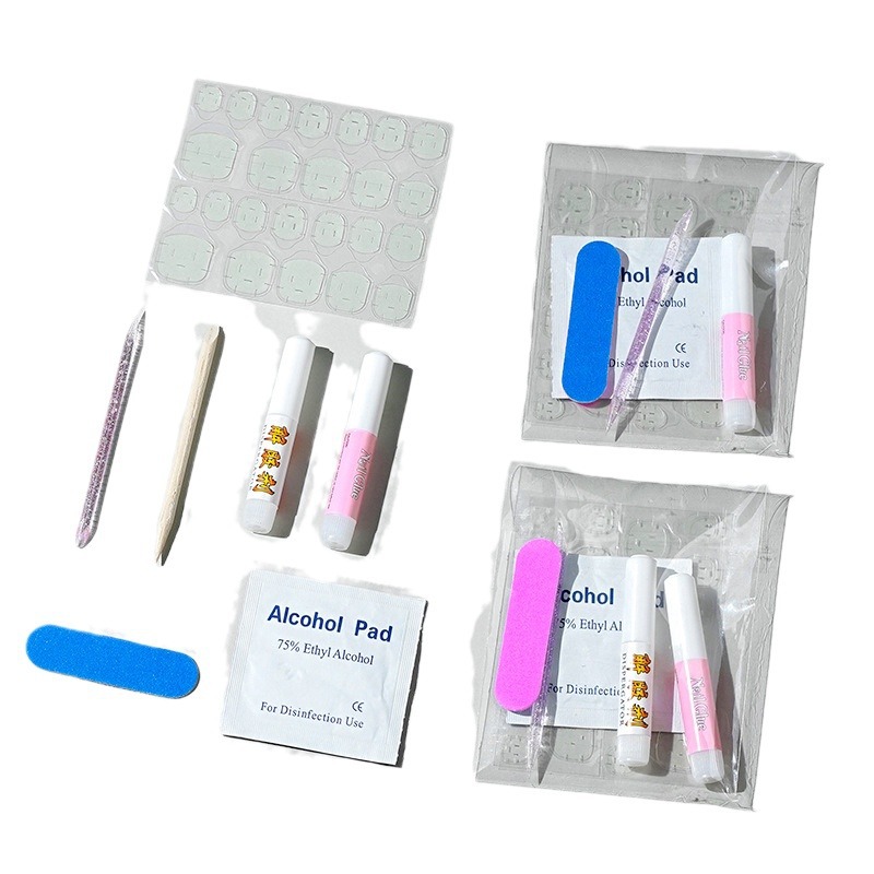 Wearing Nail Kit Cleaning Alcohol Cotton Nail File Orange Stick Super Sticky Seamless Jelly Gel Nail Accessories