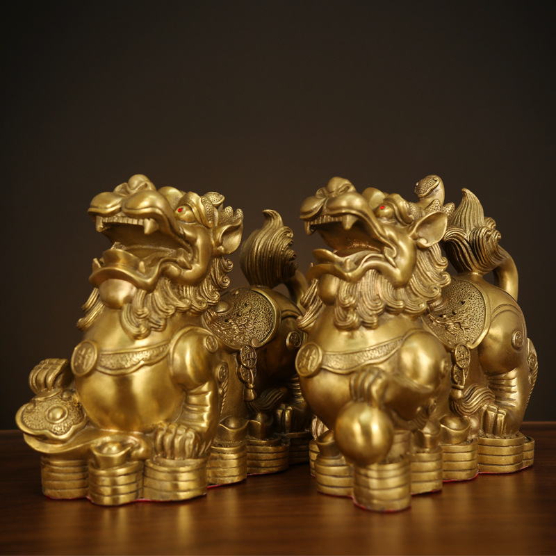 Factory wholesale all brass pixiu ornaments lucky a pair of shop pixiu lucky craft gifts