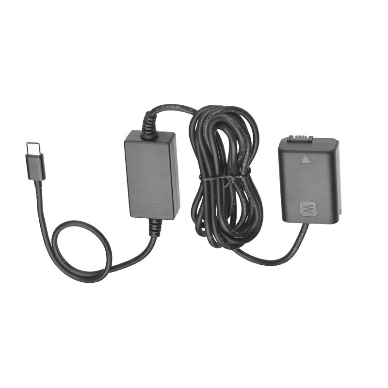 For Sony NP-FW50 camera fake battery with Type-C interface boost power cord A6500, A6400