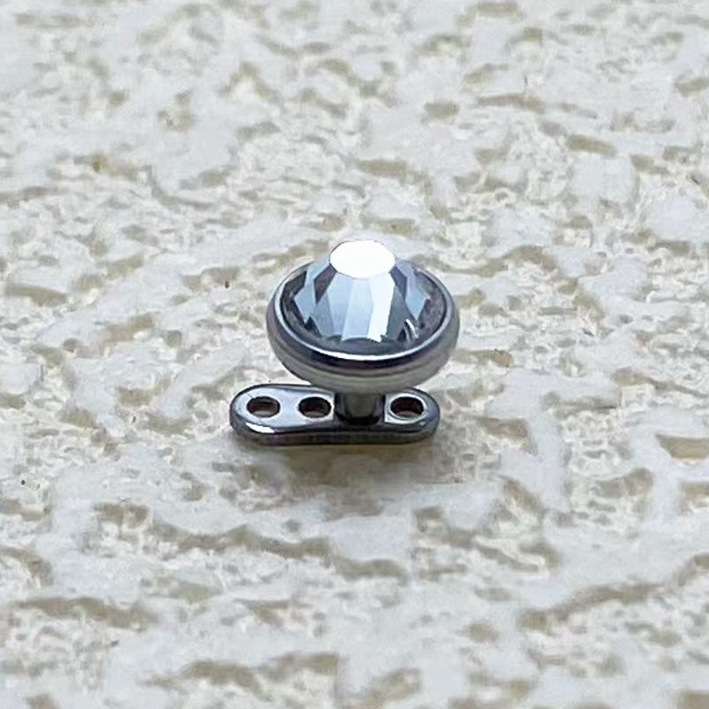 Stainless Steel Buried Nail Head Flats Bottom Diamond Jewelry 1.2mm Threaded Skin Planting Piercing Jewelry Accessories 3-6mm Spot Wholesale