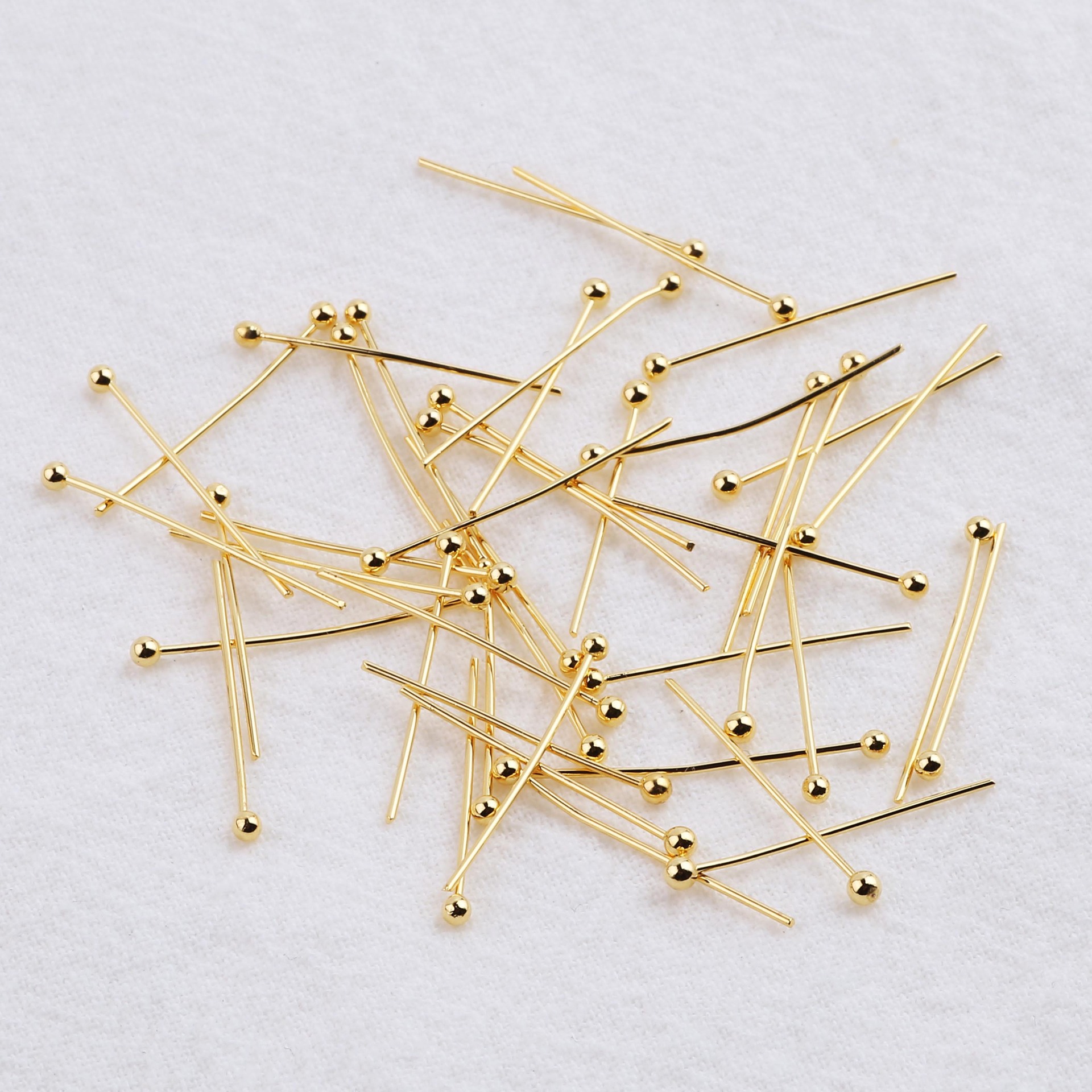 Copper plated gold 18K gold color protection jewelry accessories handmade beaded material pure copper color protection bead needle ball needle round head needle
