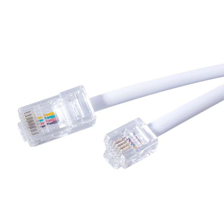Manufacturer Customized Telephone Cable 4-Core Rj11 to Rj45 Oxygen-Free Copper 20251 Flat Cable 0.3m Supports Various Meters