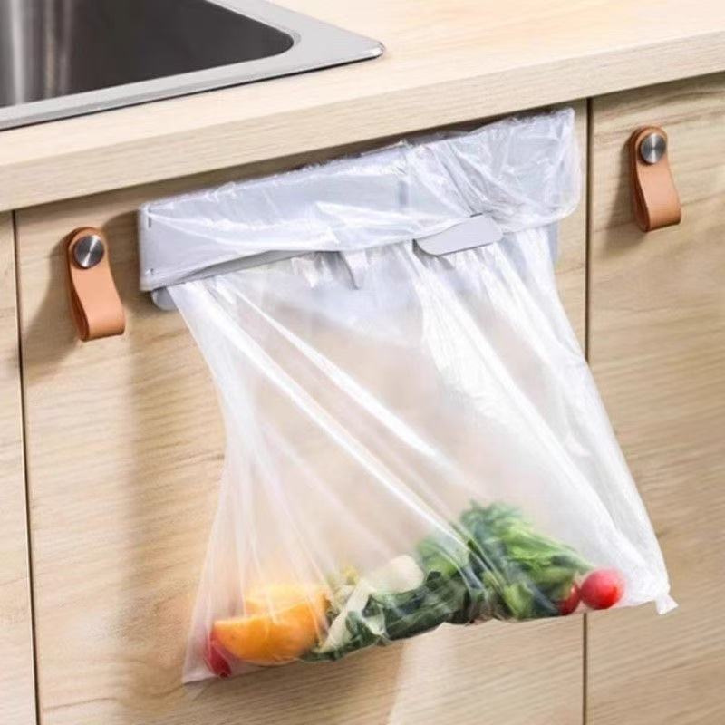 Brand New Material Foldable Garbage Rack Bathroom Trash Can Suspended Rack Wall-Mounted Punch-Free Kitchen Garbage Bag Hanging