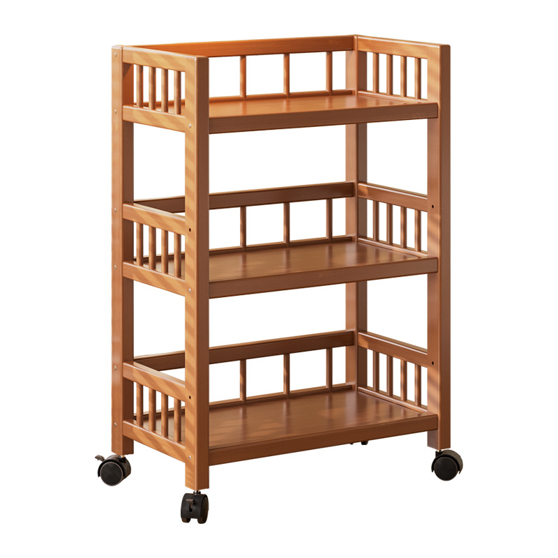 Mobile Tea Cart Cart Storage Rack New Chinese Mahjong Table Side Table Tea Side Cabinet Side Cabinet Solid Wood Tea Table Tea Cabinet