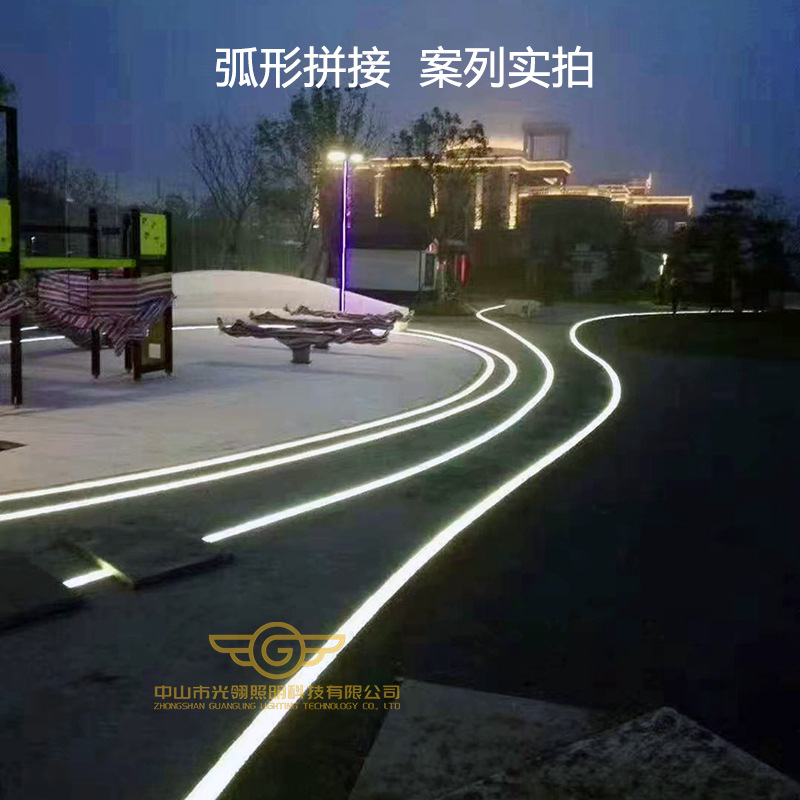 Floor Tile Light Wled Round Recessed Linear Light Curved Outdoor Plaza Embedded Gravity Sensor 512 Square