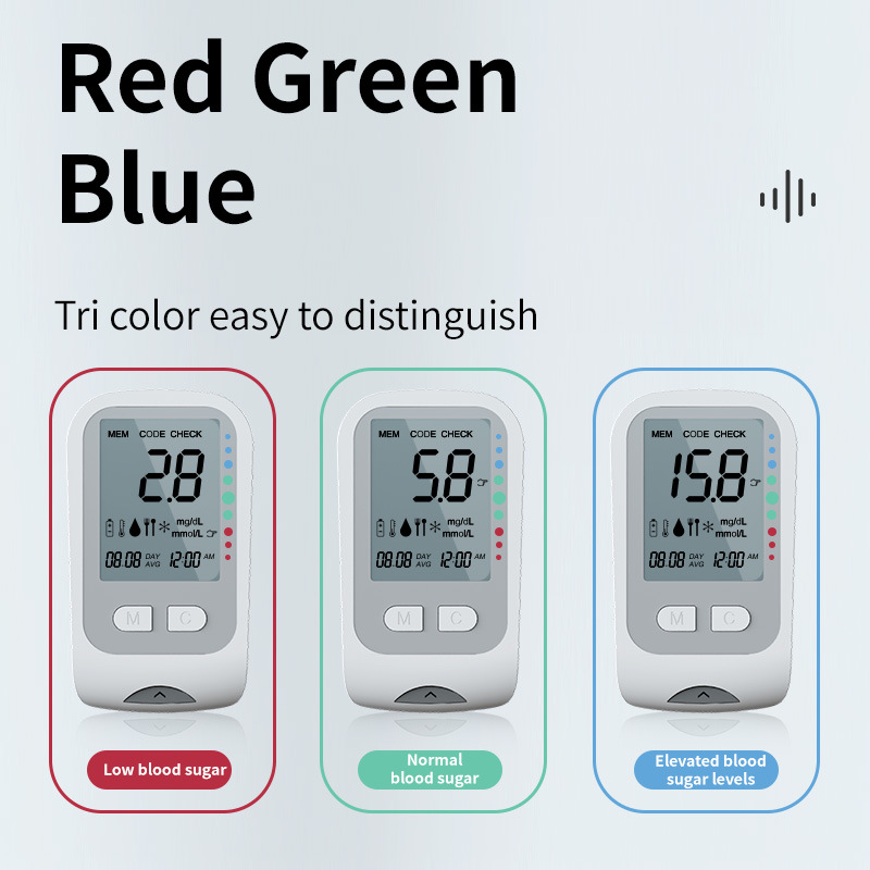 Foreign Trade English Household Fully Automatic Blood Glucose and Blood Pressure Meter Three-In-One Blood Sugar and Uric Acid Blood Glucose Meter Cholesterol Cross-Border
