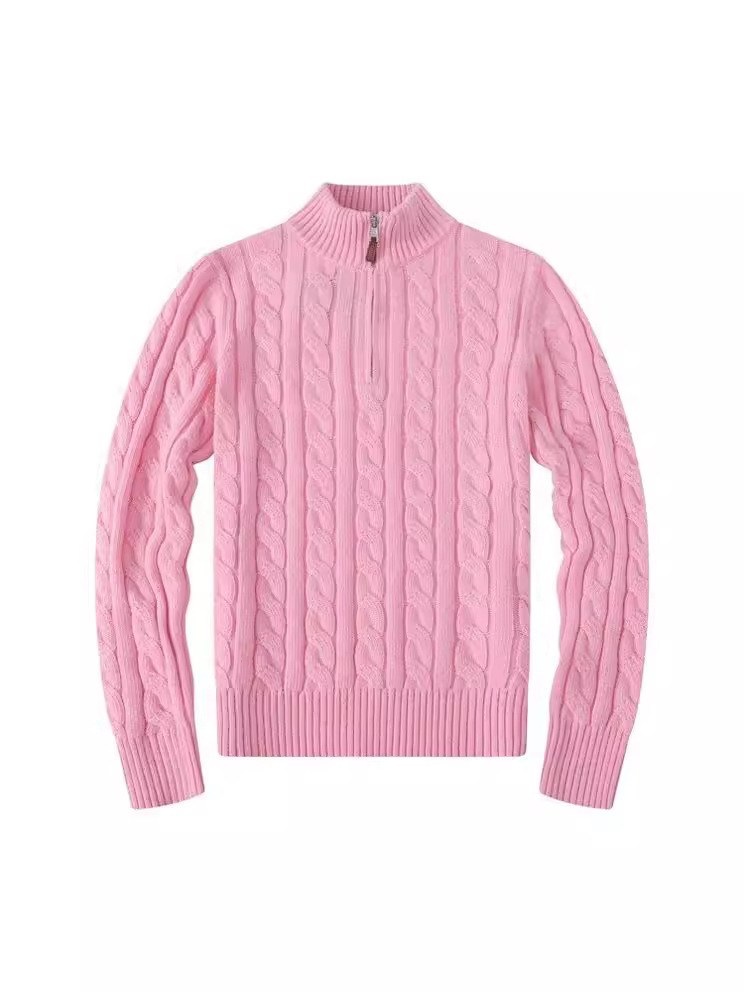 Small Embroidered Men's Sweater Half-height Zipper Knitwear Business Polo Cross-border Base Shirt Twist