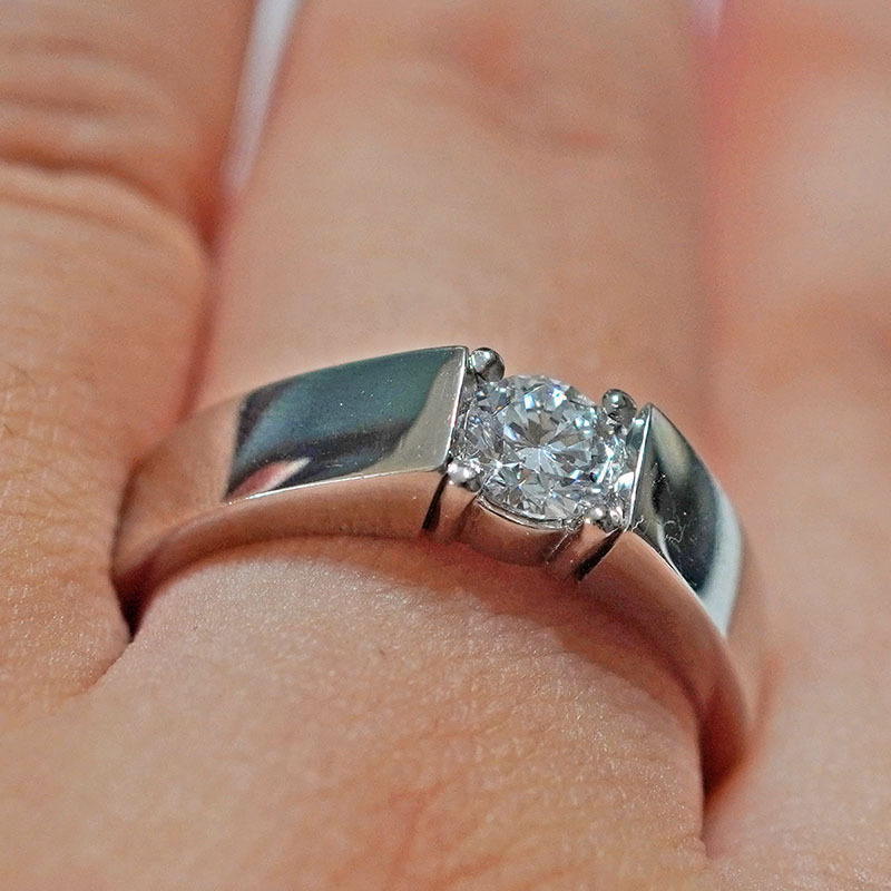 Pt950 Platinum Cultivated Diamond Ring Men's Atmosphere Casual Niche Wedding Proposal Engagement