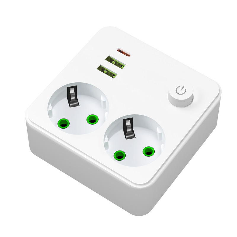 Cross-border supply of European standard plug-in adapter multi-function socket one turn multi-expansion USB European standard socket wholesale