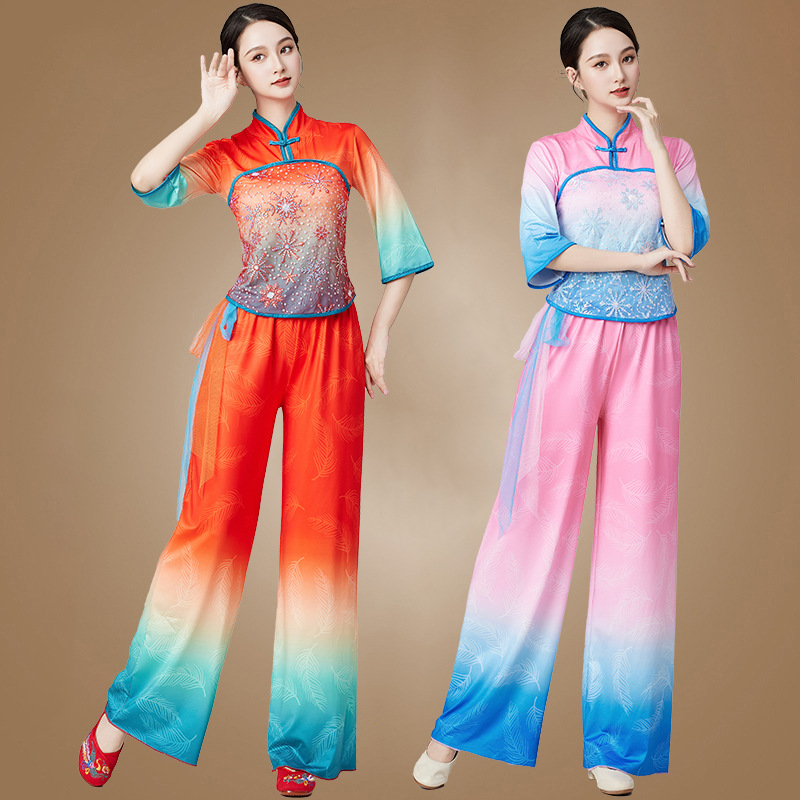 New Square Dance Classical Fan Dance Costume Dance Yangko suit Middle-aged and Old People