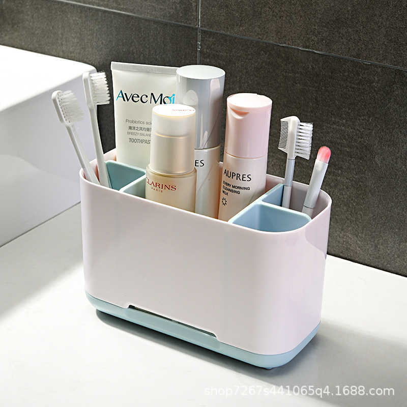 Large Capacity Cosmetics Bathroom Sorting Storage Box Bathroom Toothbrush Holder Soap Box Tooth Cup Mouthwash Cup Soap Box