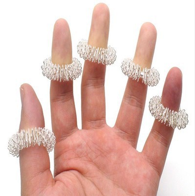 Cross-Border Supply Finger Massager Massage Ring Finger Massage Ring Gold and Silver Can Be Selected