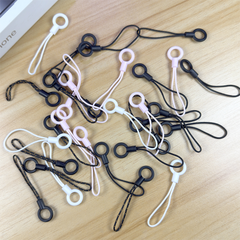 Black Multifunctional Circle Lanyard Head, Earphone Case, Phone Case, Phone Lanyard Accessory, Circular Phone Strap