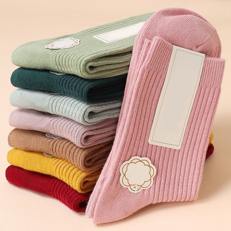 Женские носки весна и лето четыре сезона однотонные до середины икры вертикальные полоски повседневные носки в японском стиле оптовая продажа