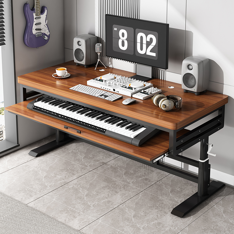 Регулируемый стол для аранжировщика из массива, стол для цифрового пиано, миди-клавиатуры, студийного гуцина, регулируемый компьютерный стол