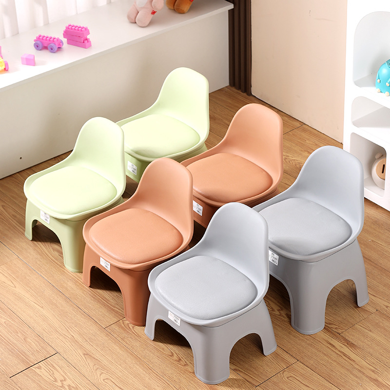 Thickened children's backrest stool household bathroom bath stool adult non-slip living room elevator shoe changing stool kindergarten chair