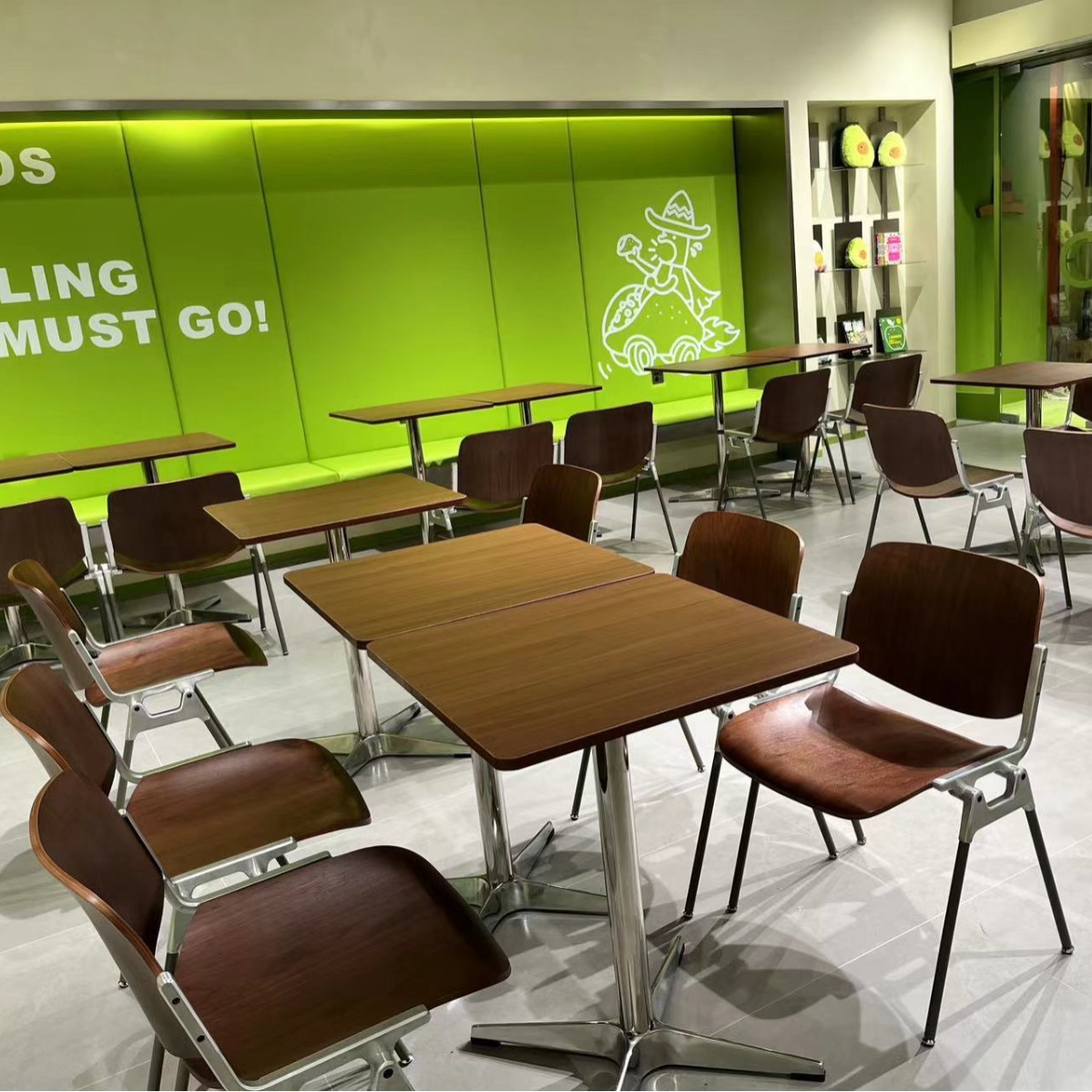 Обеденный стол цвета ореха, кафе, кондитерская, стол для десертов, круглый стол из массива дерева для коммерческого использования, современный американский ретро светлый люкс, стол для молочного чая