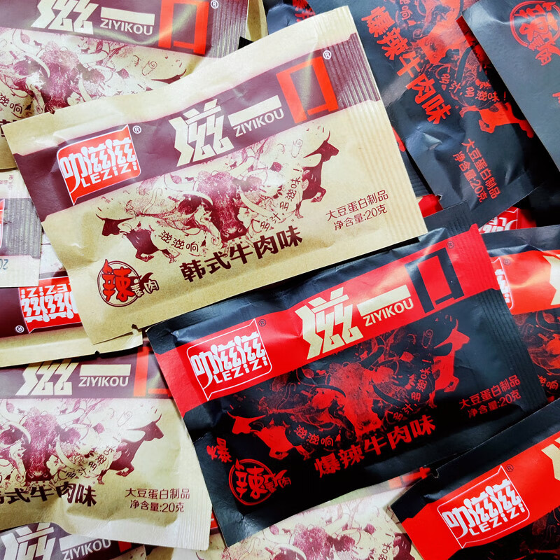 Spicy Korean-Style Beef-Flavored Spicy Strips, Soy-Based Vegetarian Snacks, 16G/Pack (Flavor Sent Randomly), Spicy