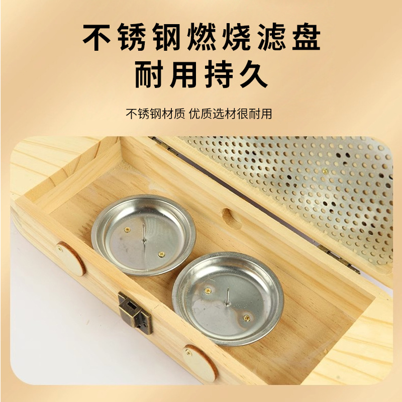 Moxibustion Shoes Solid Wood Smoke-Control Foot Moxibustion Box Foot Health Moxibustion Shoes Spring and Winter Warm Moxibustion Boots Wholesale
