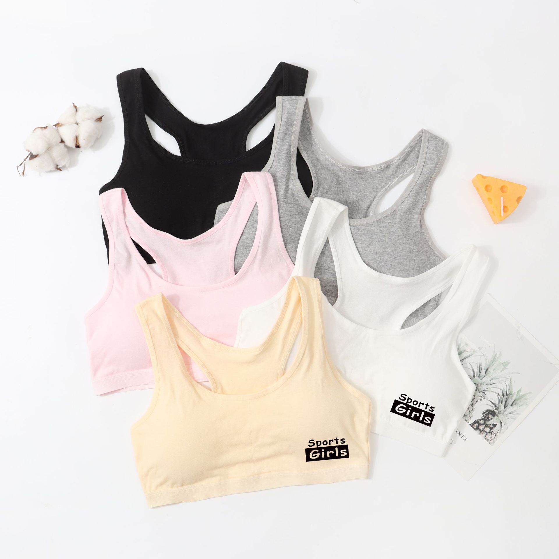 Бюстгальтер для девочек в период развития, маленький жилет из чистого хлопка, средний и большой размеры, топ для детей, учениц средней школы