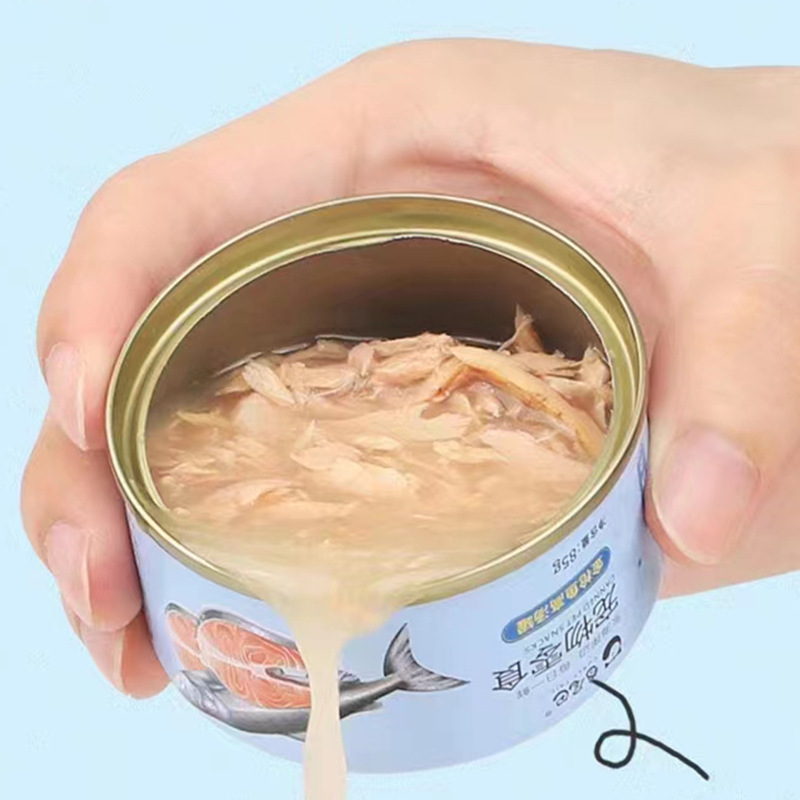 Canned white meat cat with curly tail mixed flavor kitten kitten fattening gills nutritious cat snack canned cat