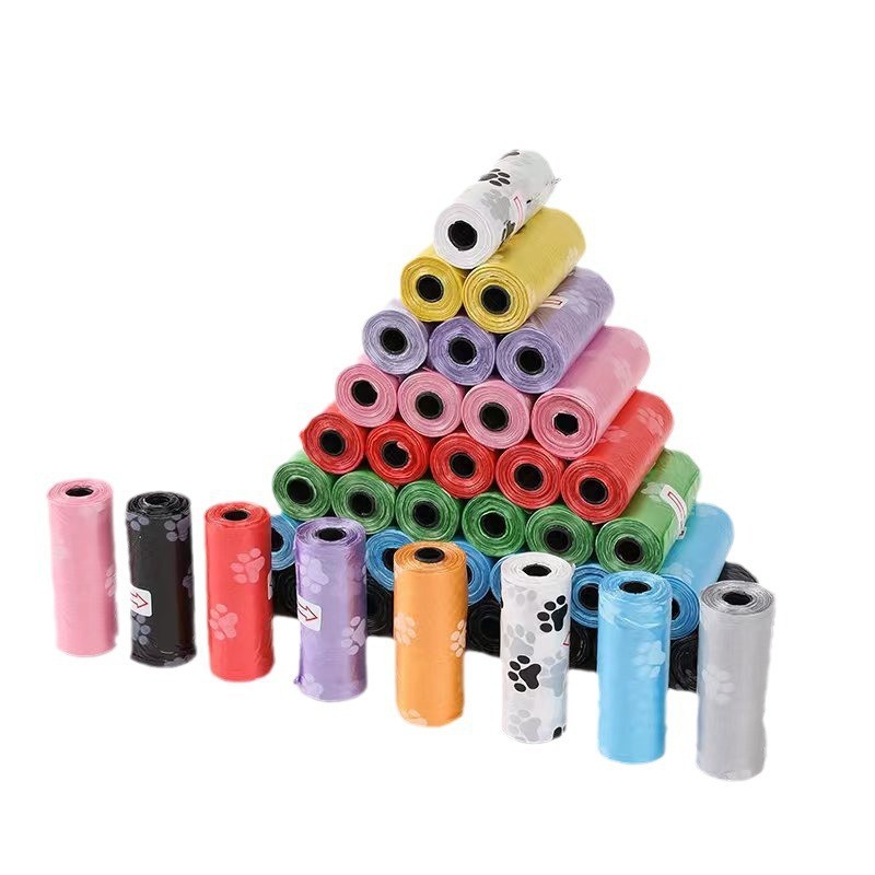 Pet Garbage Bag Amazon Cross-border Dog Picking Bag Portable Pet Printed Footprint Cleaning Dog Walking Garbage Bag