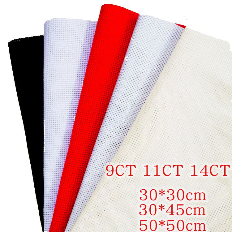 Ткань для вышивки крестом DIY, крупные, средние и мелкие сетки 9Ct11Ct14Ct, чистый хлопок, белая, красная, бежевый