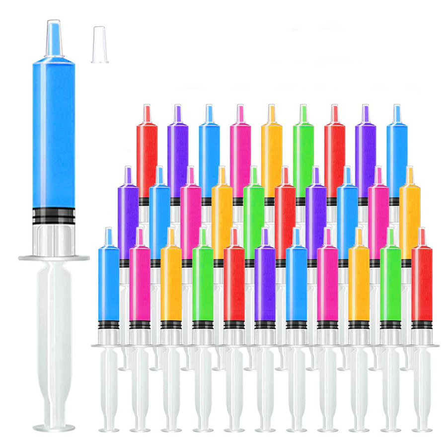 Cross-border party syringe irrigator large pet feeder disposable non-graduated non-printed line straight plastic needle