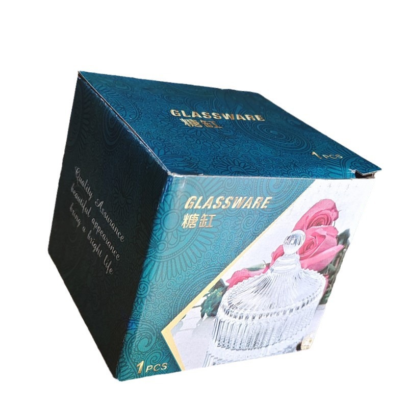 Crystal Glass small Mongolian bag glass sugar jar jewelry box aromatherapy candle jar fire-free aromatherapy stone head jar