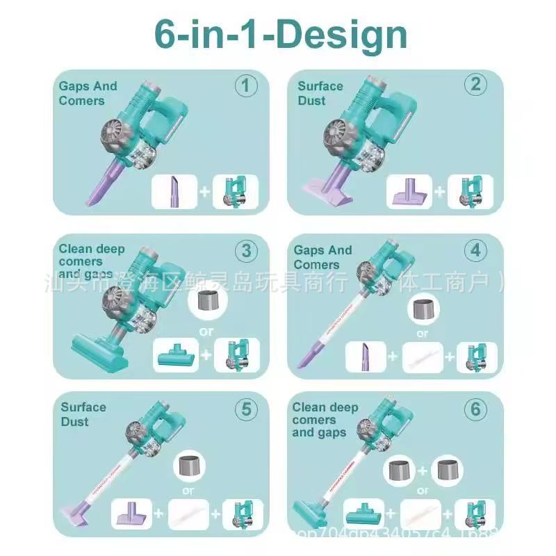 Cross-Border Children's Simulation Cleaning Tools Electric Vacuum Cleaner Sweeper Play House Cleaning Set Toys