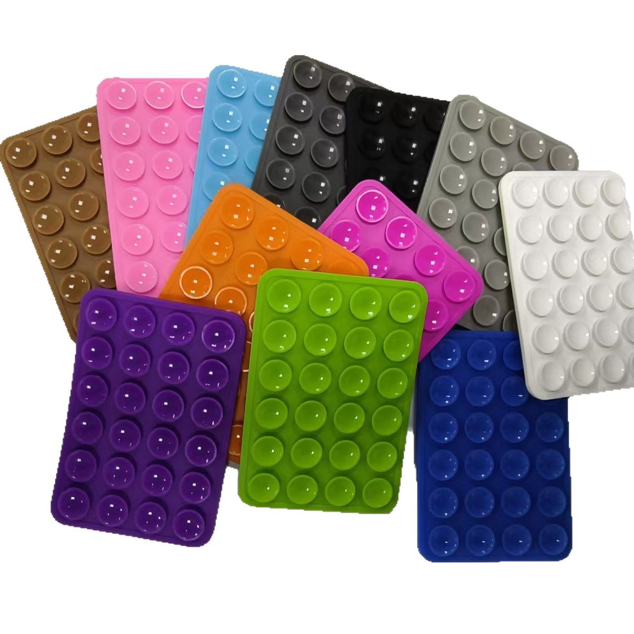 Cross-Border Factory Wholesale Mobile Phone Silicone Double-Sided Suction Cup 24 Capsules Double-Sided Suction Cup Multi-Functional Square Self-Adhesive Anti-Slip