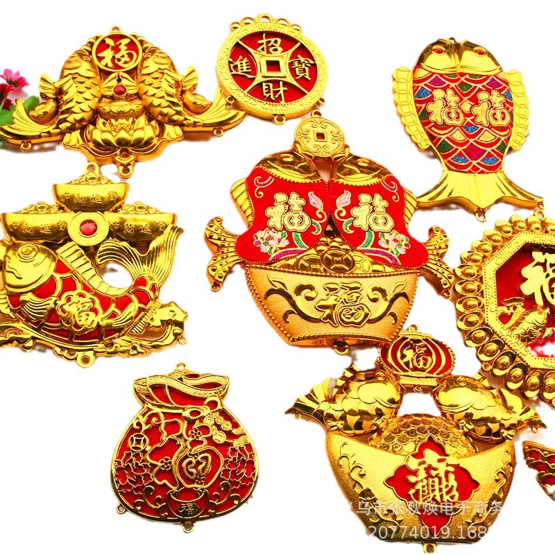 Hot-selling plastic simulation gold copper coin bucket decoration pendant accessories gold plated peanut ingot accessories gold coin