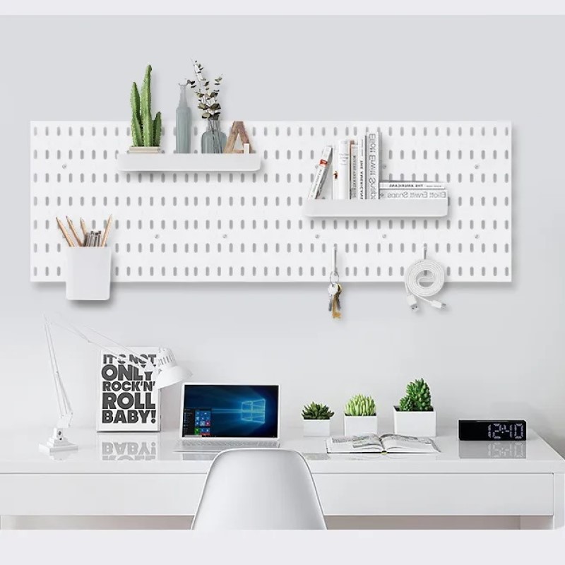 Household Perforated Board Storage Rack Without Punching Holes on the Wall for Bedroom Dormitory Kitchen Bathroom Wall Storage Perforated Board